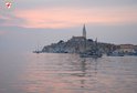 Sunset over Rovinj town center