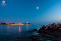 Night panorama on Rovinj old town center