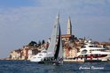 Rovinj harbor and RC44 sailboats 