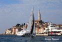 Rovinj harbor and RC44 sailboats 